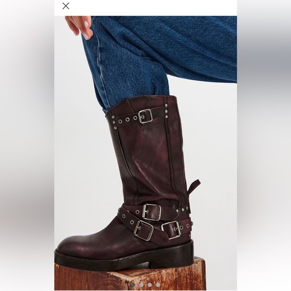 We The Free Distressed Brown Combat Boots - Picture 2 of 12